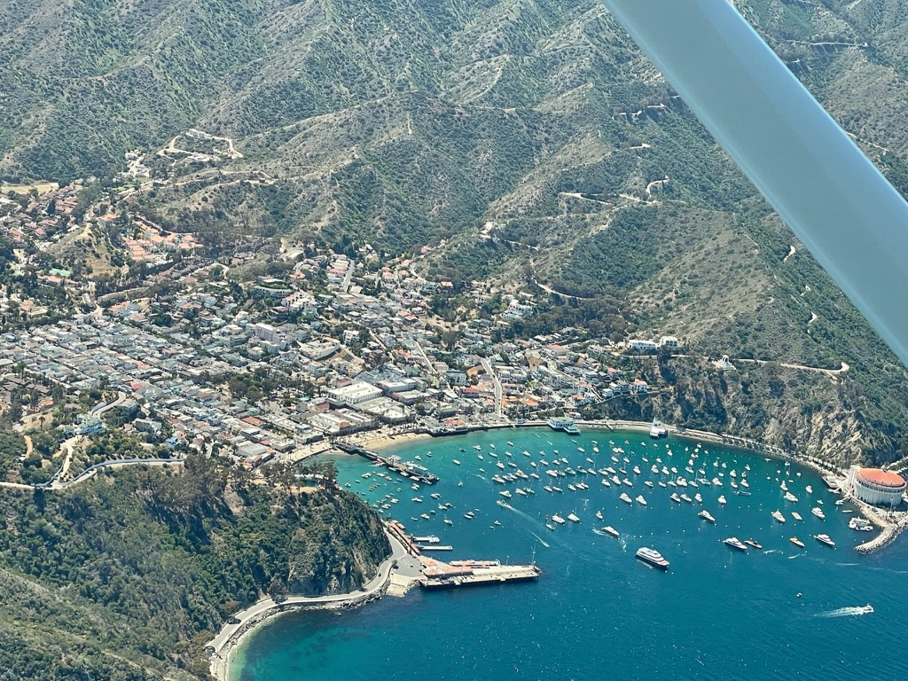 Aerial view of Avalon Harbor from an RPFC flight